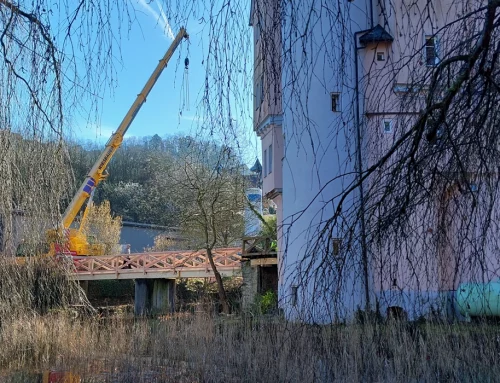 neue Holzbrücke bei Löwenstein